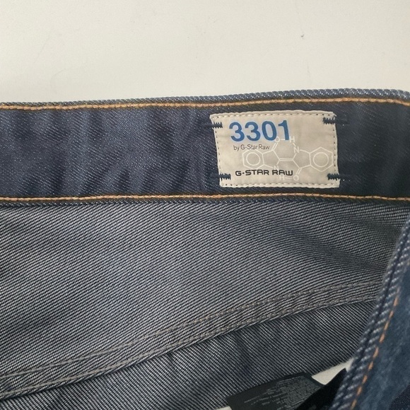 G-STAR RAW 3301 Women Shorts Straight Fit Summer Pure Cotton Blue Denim - Picture 6 of 8